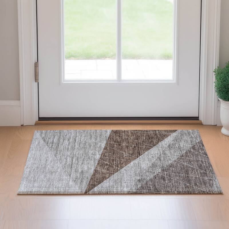 Premium Washable Super Soft Geo Abstract Mayfield Rug - Gray - 1' 8" x 2' 6" - Rectangle