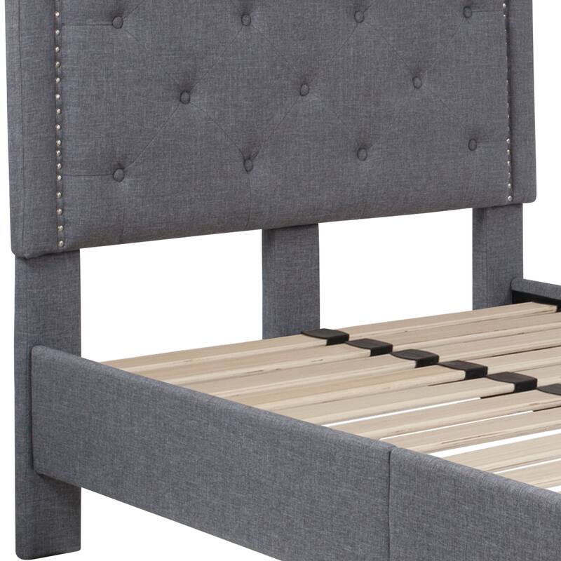 Arched Tufted Upholstered Platform Bed