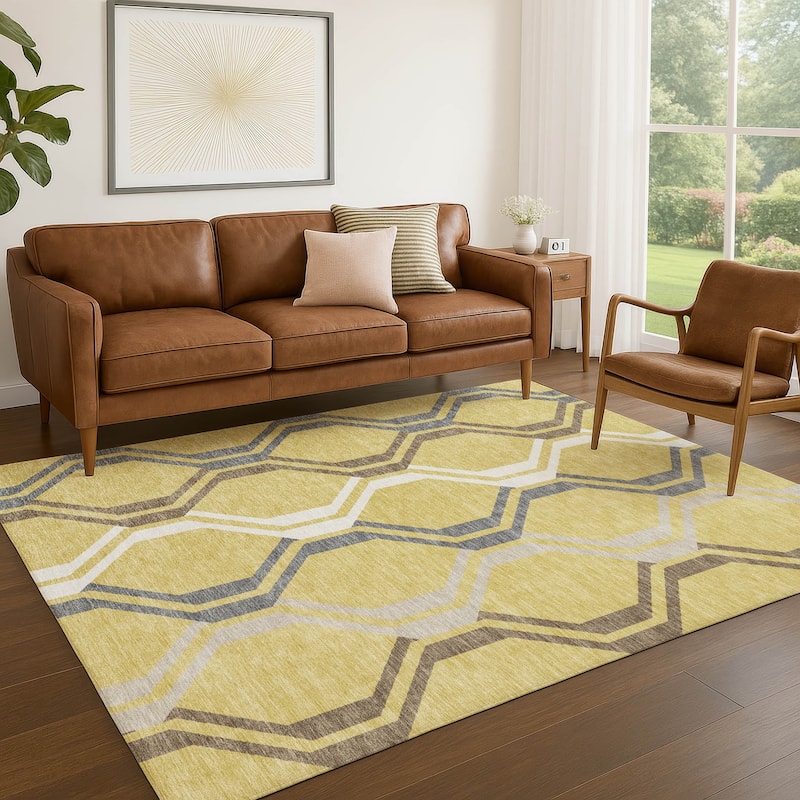 Machine Washable Indoor/ Outdoor Contemporary Dimensions Chantille Rug