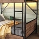 preview thumbnail 13 of 13, Twin XL Metal Bunk Bed with LED Light, Charge Station, and Storage Drawers