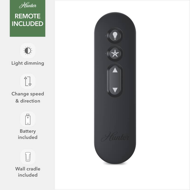 Hunter 52" WiFi Exton Smart Ceiling Fan with LED Light, Handheld Remote - Contemporary, Transitional