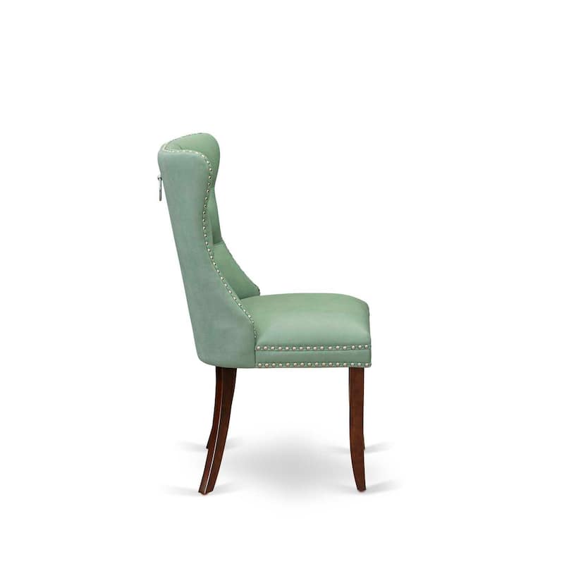 Parsons Dining Chairs Set of 2 - Upholstered Accent Chairs with Nailhead Trim - Modern Kitchen Chairs