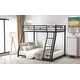 preview thumbnail 9 of 18, Metal Floor Bunk Bed, Twin Over Full,Black