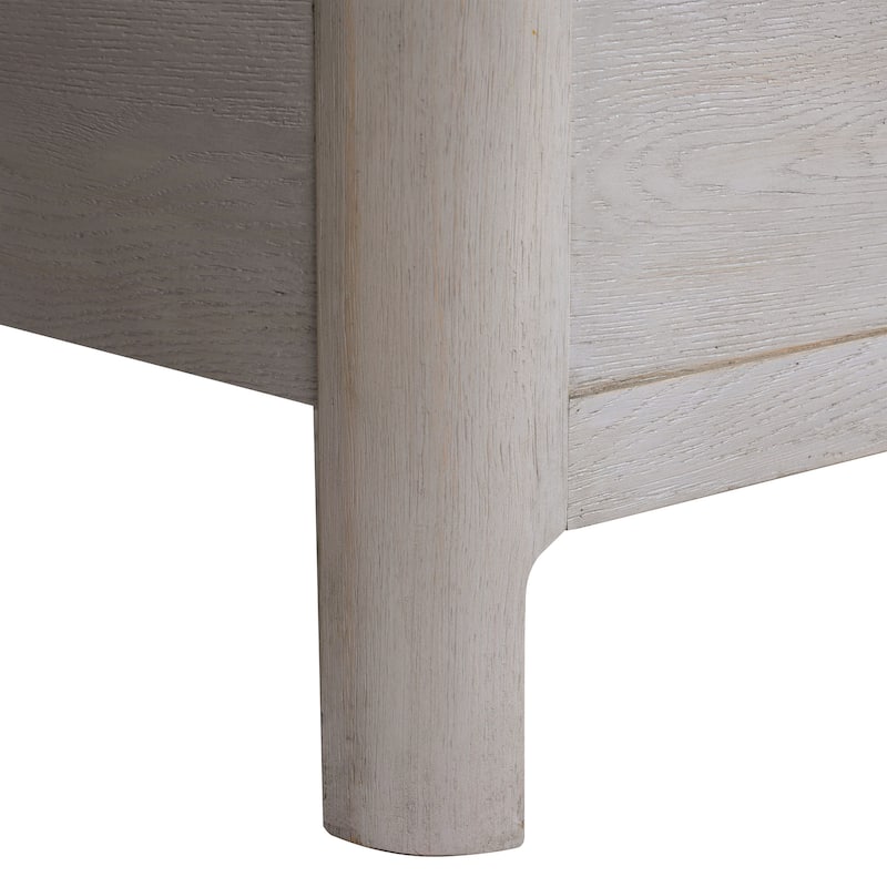 Furniture of America Rensite Modern 6-Piece Oak Solid Wood Panel Bedroom Set