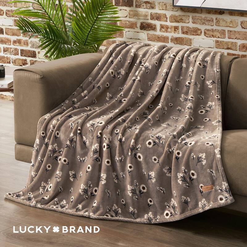 Lucky Brand Daisy Plush Throw Blanket