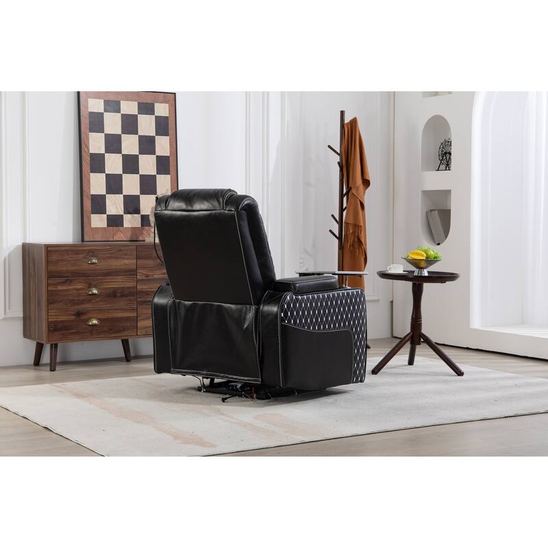 Black Power Zero Gravity Recliner with Storage Armrest, Cup Holder, Laptop Table, Phone Holder, Reading Light, USB Port