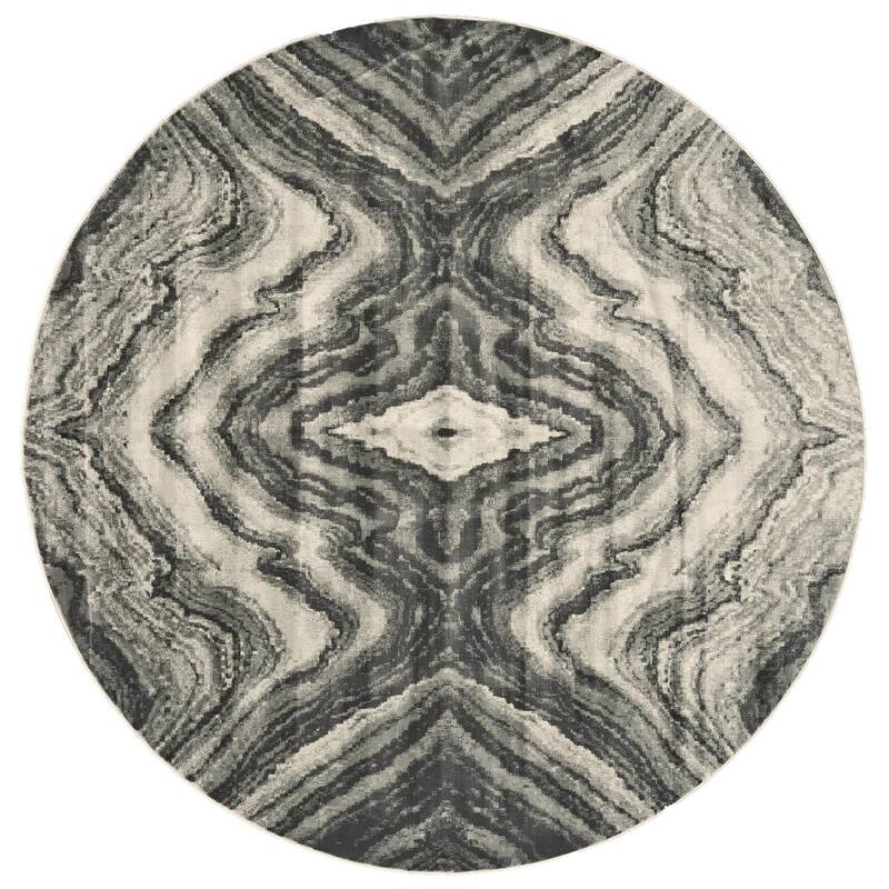 Alessandria Geode Print Rug, Gray/Silver, Area Rug