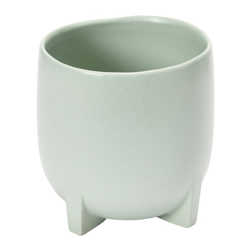 Stoneware Footed Planter - 6" L x 6" W x 6" H