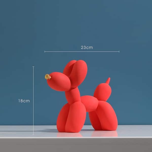 dimension image slide 2 of 4, Curata Home Medium Resin 9" Balloon Dog Zen Animal Kaws Statue Décor