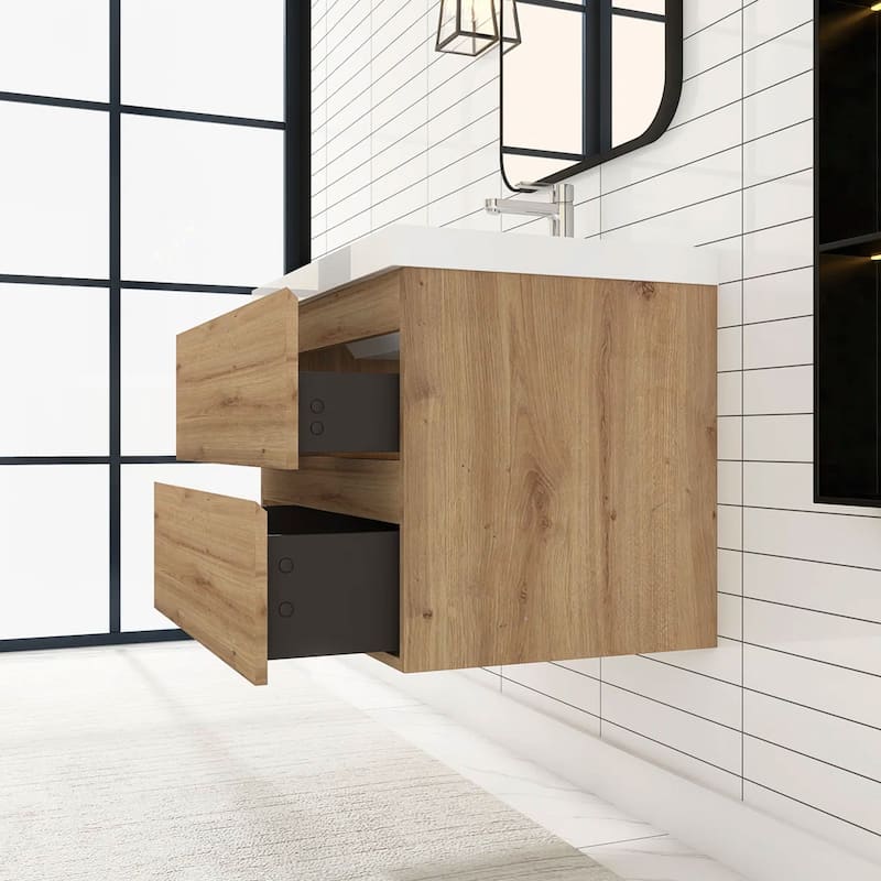 Floating Bathroom Vanity with Resin Top