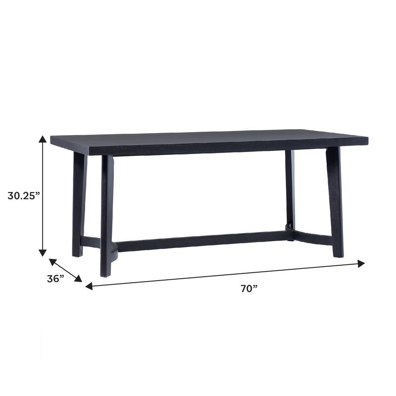 Middlebrook Rustic Solid Oak Wood 70-inch Rectangle Dining Table