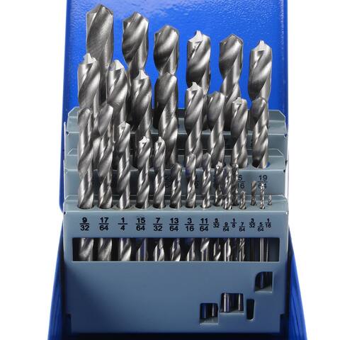 29pcs Cobalt Drill Bit Set 29 Sizes M35 Twist Drills for Metal Round Shank Bits - Silver Tone