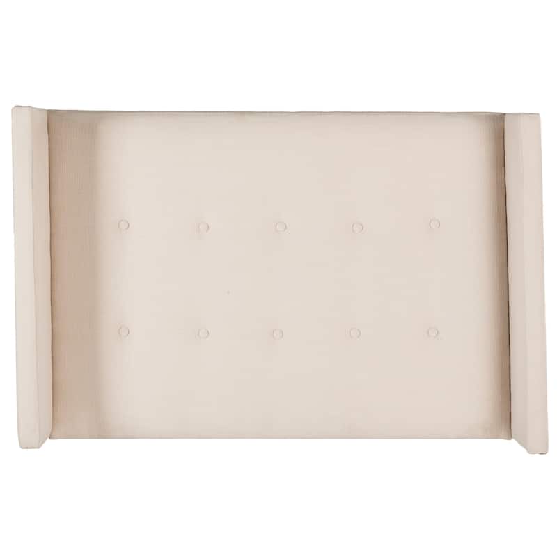 SAFAVIEH Damon Oyster Upholstered Tufted Wingback Headboard