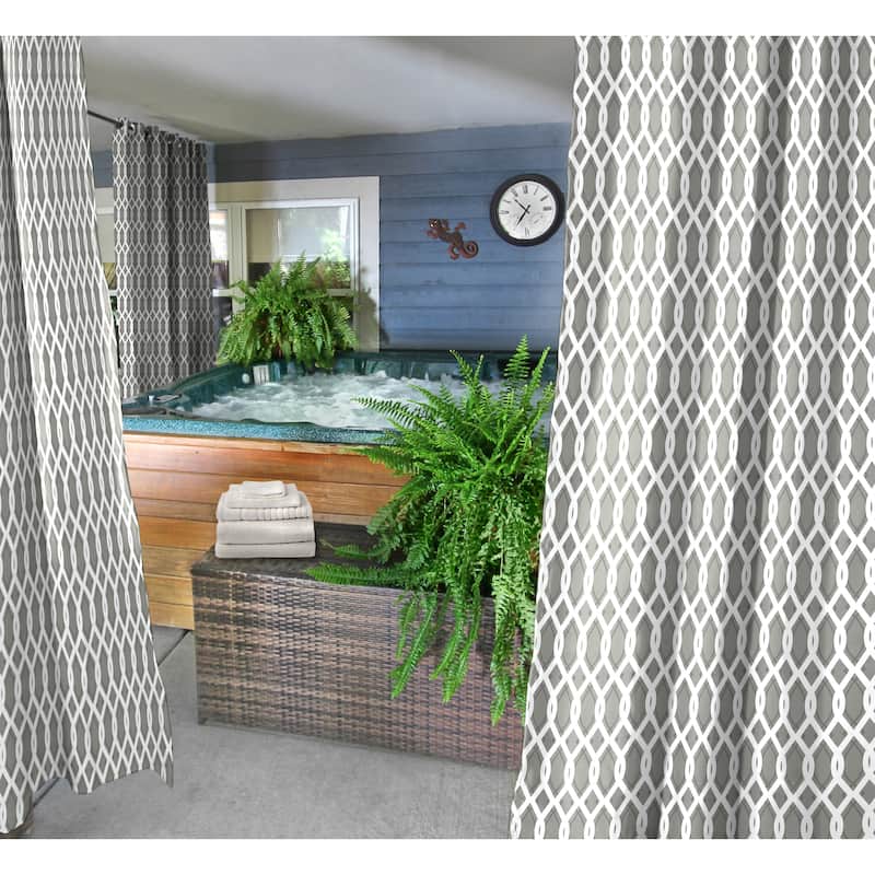 54" x 96" Solid Grommet Semi-Sheer Outdoor Curtain Panel