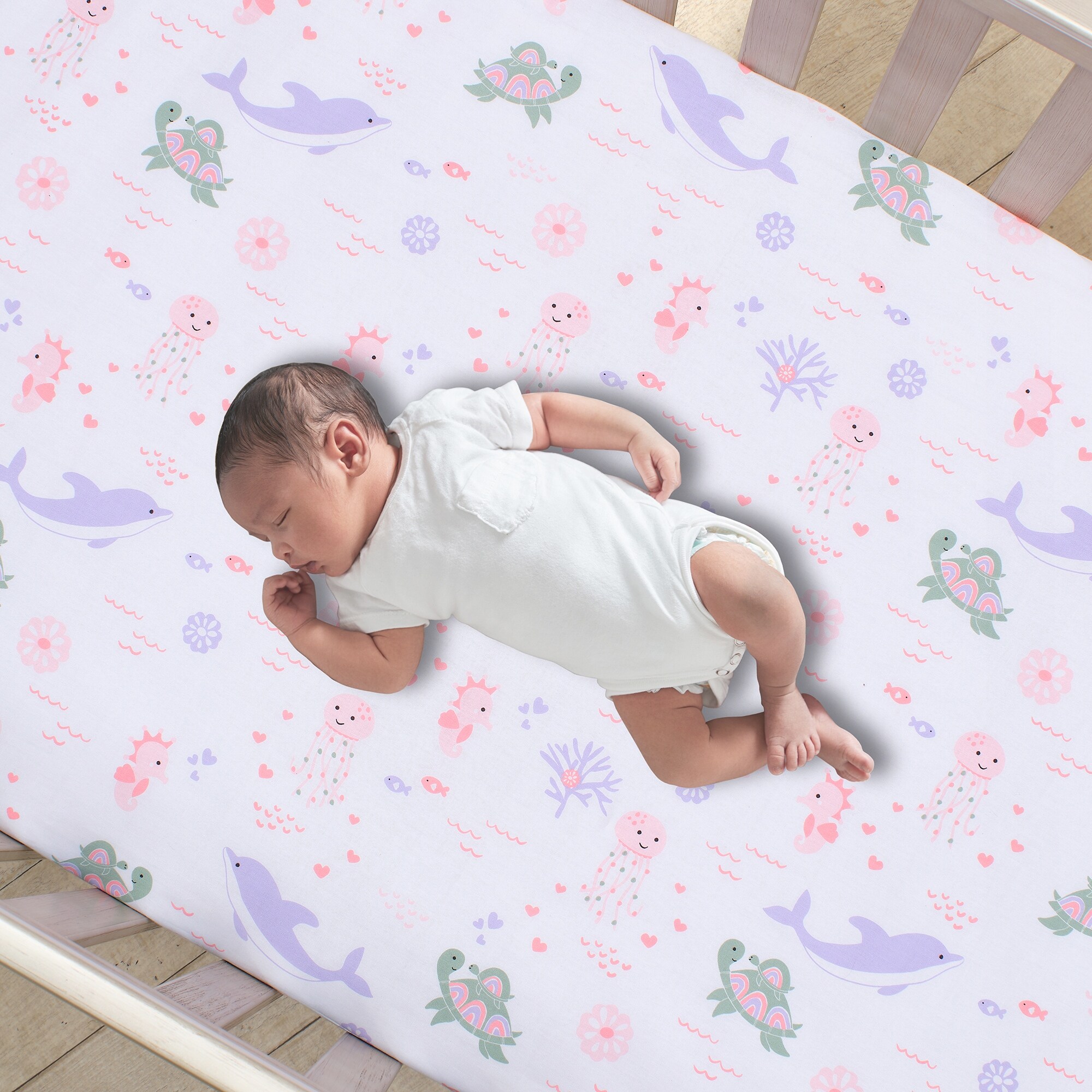 Seahorse crib bedding top
