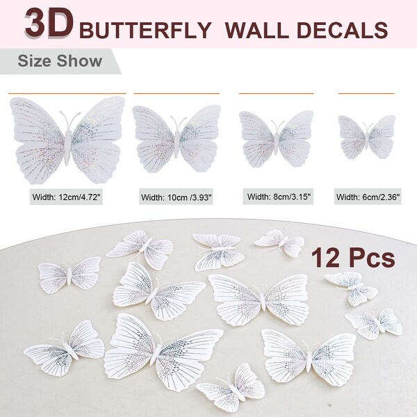 80 PCS 3D Butterfly Wall Room Decor Decorations For Teen Girls Bedroom 