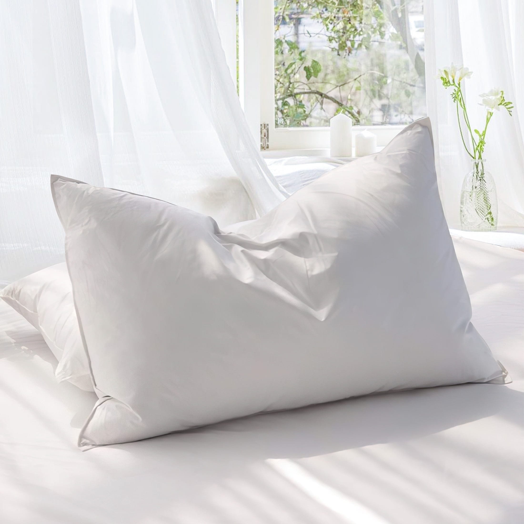 Goose Feather Down Pillows for Sleeping，Hotel Collection King