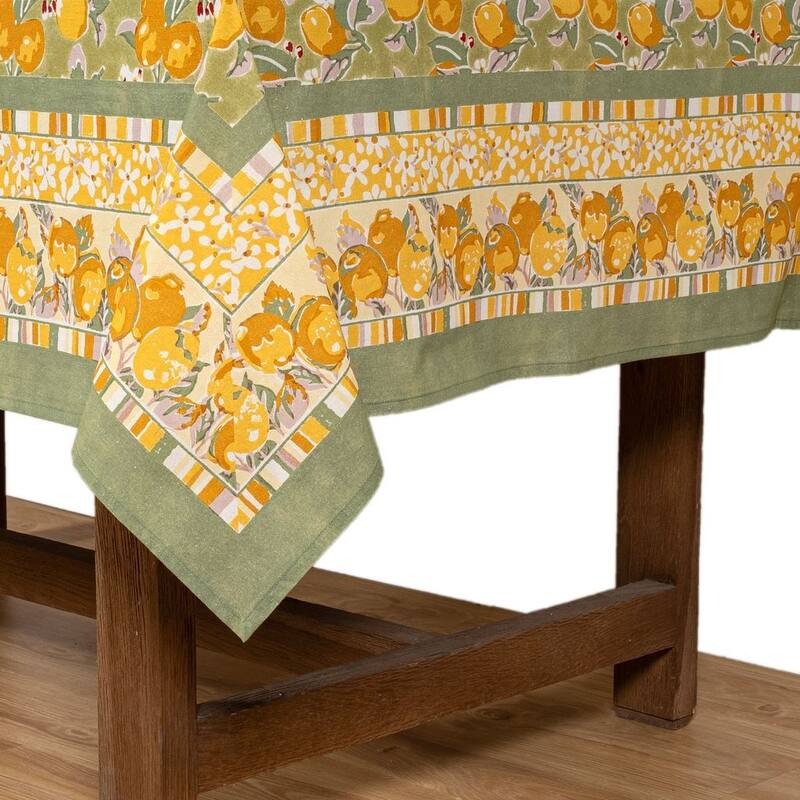 Couleur Nature Citron Tablecloth - Blue - 59" x 59"