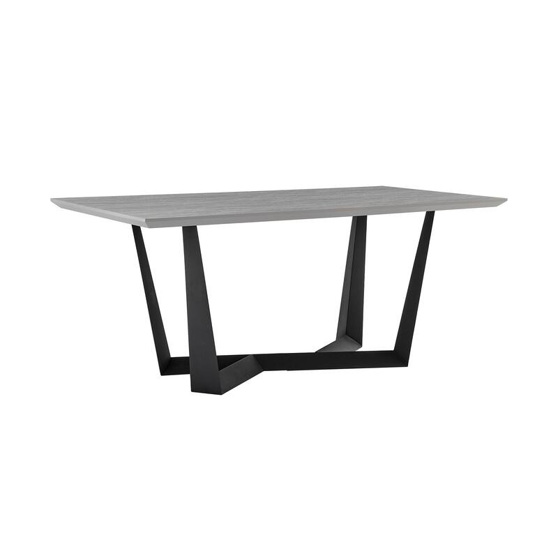 Radford Light or Dark Gray Rectangle 71" Dining Table with Black Base