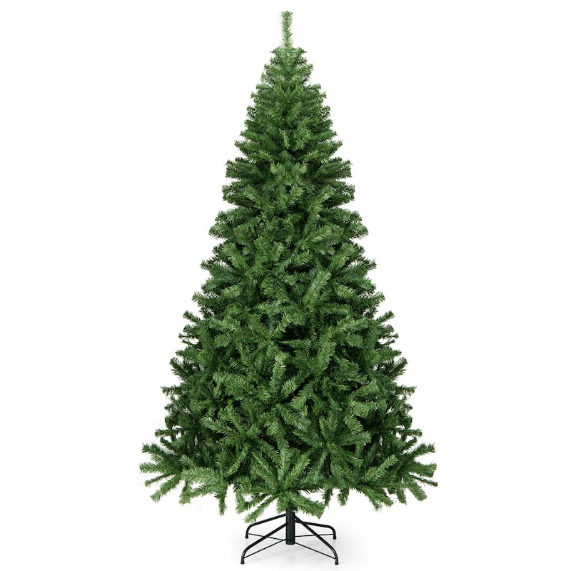 Gymax 6/7.5/9 ft Unlit Artificial Christmas Tree Hinged Spruce Xmas - See Details