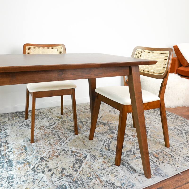 Katy Mid-Century Upholstered Fabric Dining Chair (Set of 2)