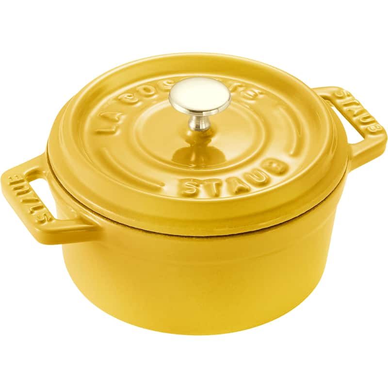 STAUB Cast Iron 0.25-qt Mini Round Cocotte - Citron