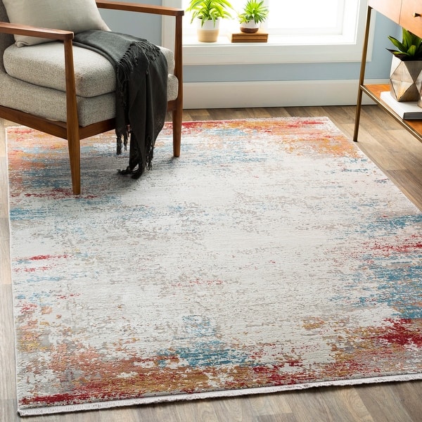 slide 2 of 14, Saturn Industrial Chic Area Rug Orange/Multi - 10' x 14'