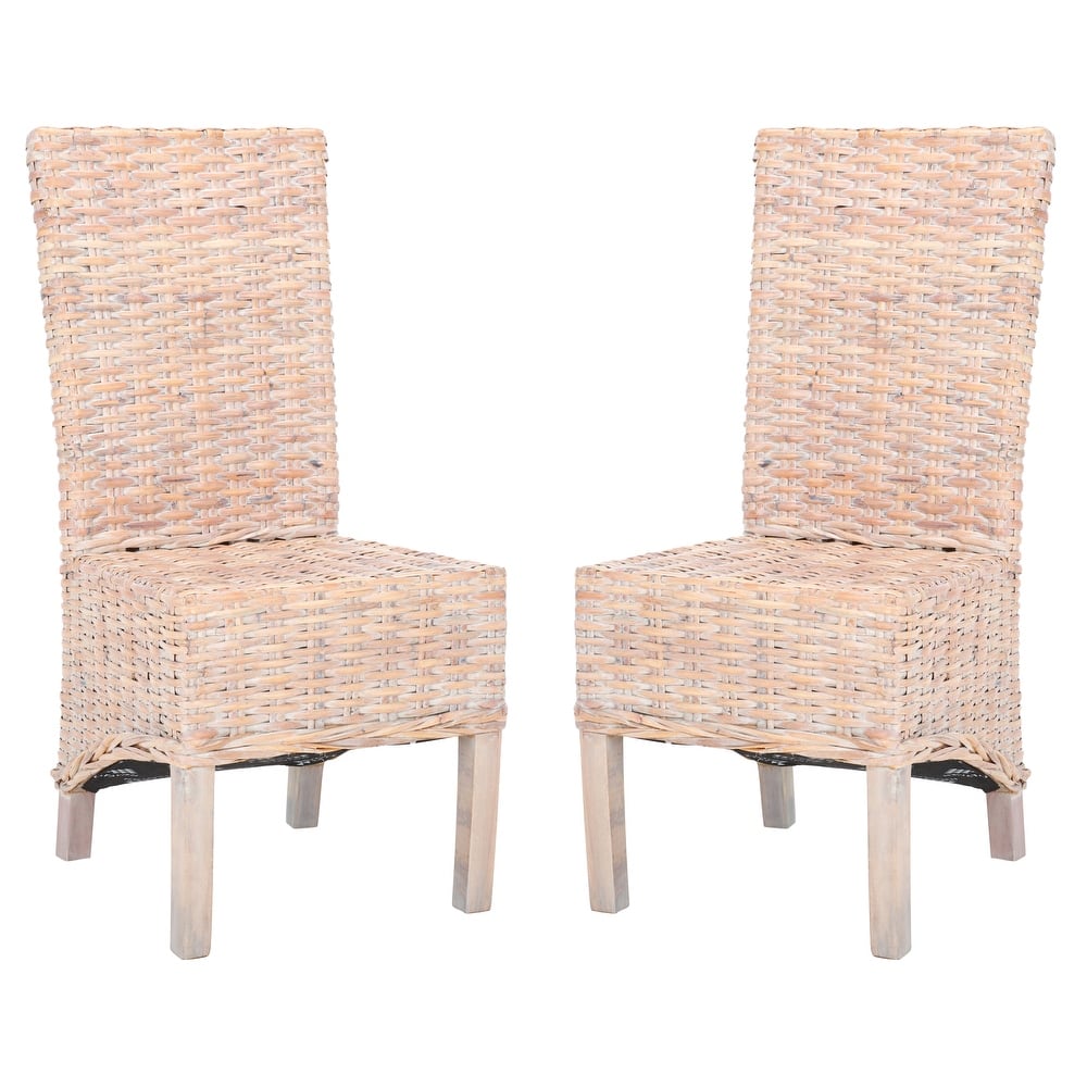 SAFAVIEH Candy Natural Wicker Dining Chair (Set of 2) - 19" W x 22" D x 41" H - 19Wx22Dx41H