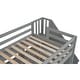 preview thumbnail 15 of 32, Twin Loft Bed with Storage Staircase, Double Desks, and Shelves, Grey