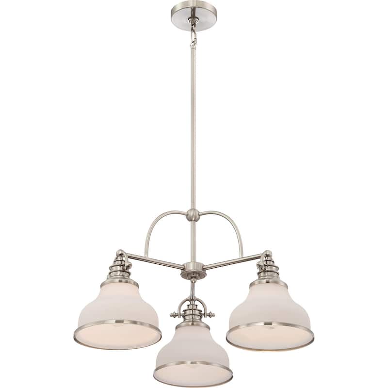 Quoizel Grant 3-Light 16" Transitional Chandelier in Brushed Nickel