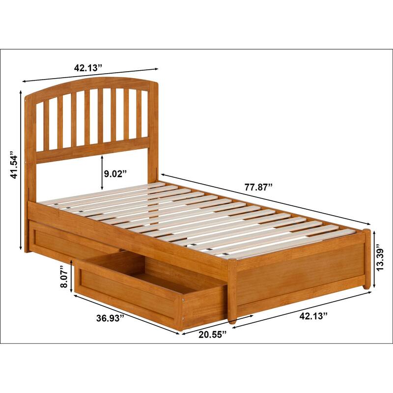 Lucia Platform Bed with Panel Footboard and Storage Drawers