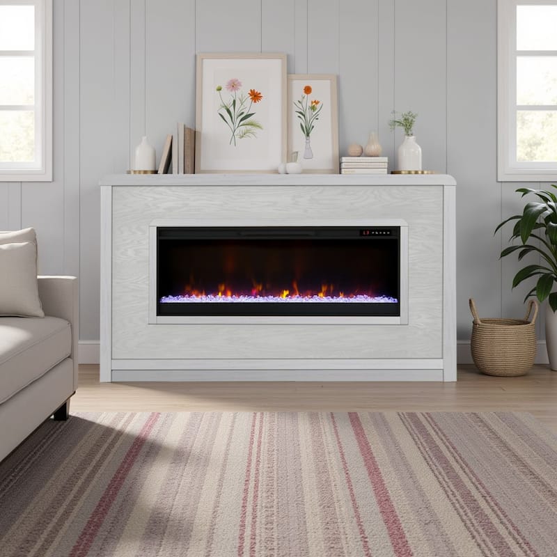 Bridgevine Home Haven 62 inch Fireplace Mantel, Minimal Assembly - White