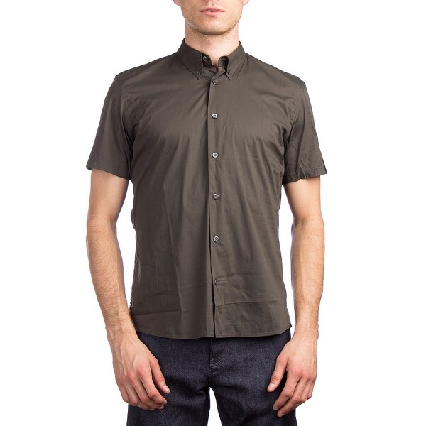 Prada Men S Short Sleeve Cotton Dress Shirt Olive Green Free Prada Men X27 S Short Sleeve Cotton Dress Shirt Olive Green