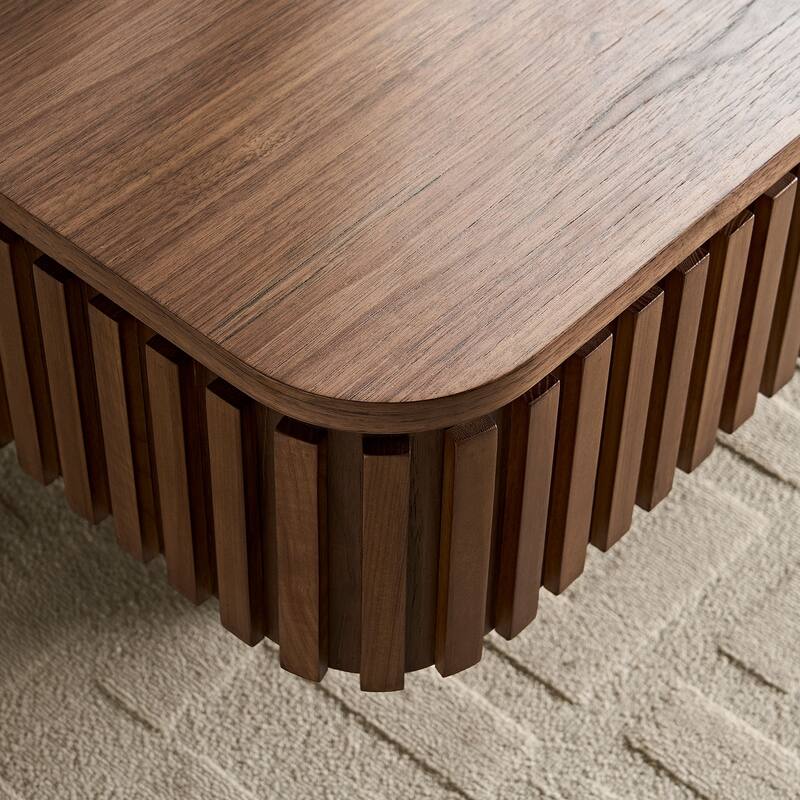 35.43 Inch Modern Handcraft Coffee Table, Square Coffee Table for Living Room, Lift Top Wooden Coffee Table