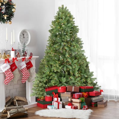 Full Noble Fir Artificial Christmas Tree 6.5' Clear Lights - 6.5 Foot