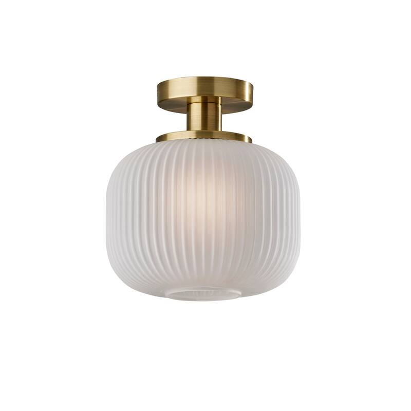 Hazel Flush Mount - Frosted Ribbed Glass