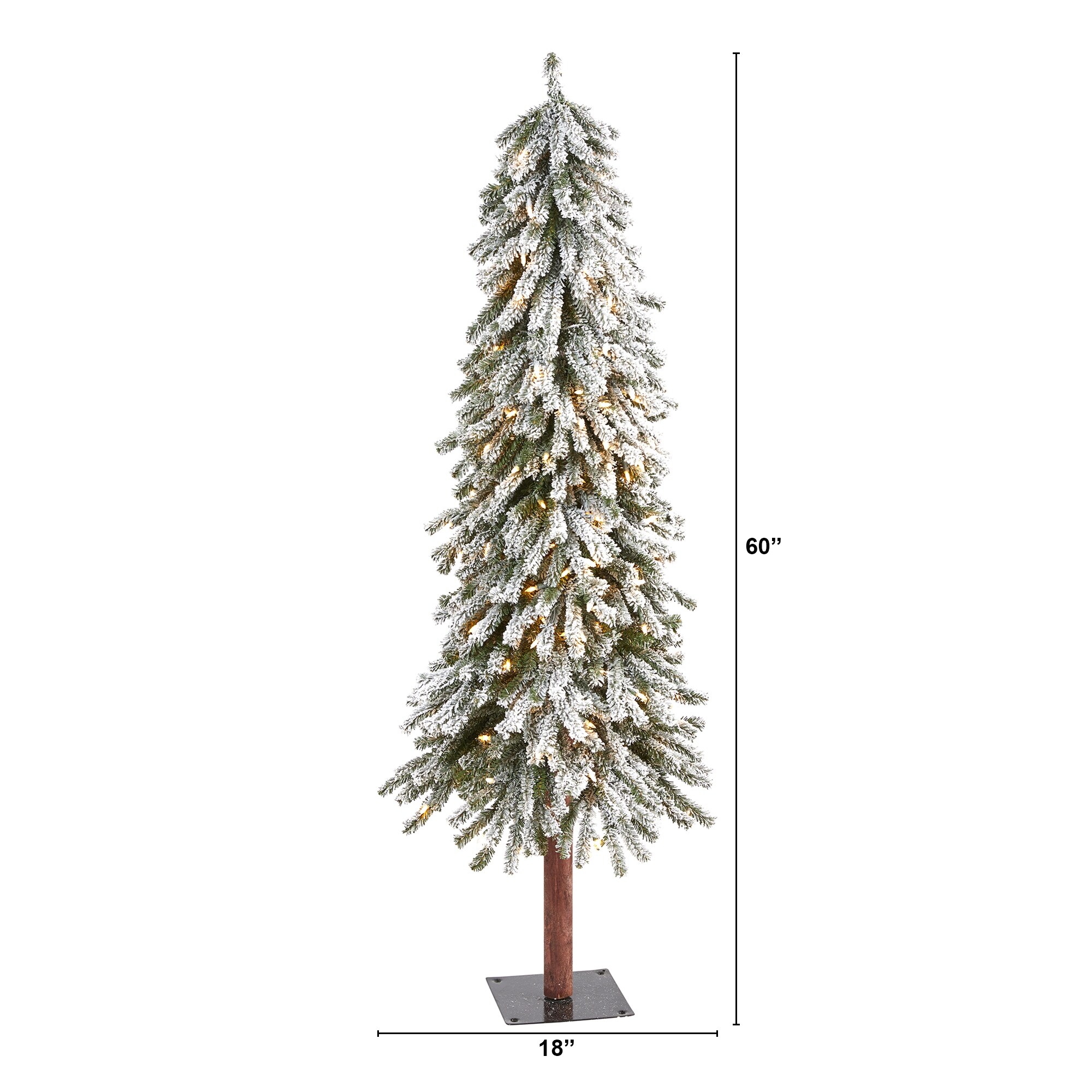 Flocked alpine christmas tree outlet