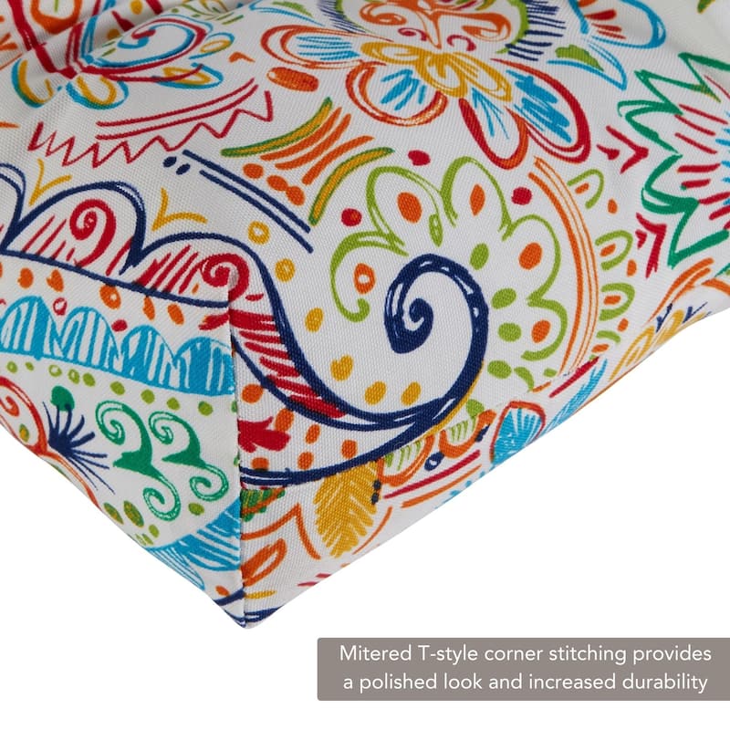 Painted Paisley 20-inch Patio Chair Cushion (Set of 2)