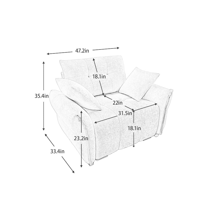 Modern Ergonomic Single Sofa Chairs with Pillows