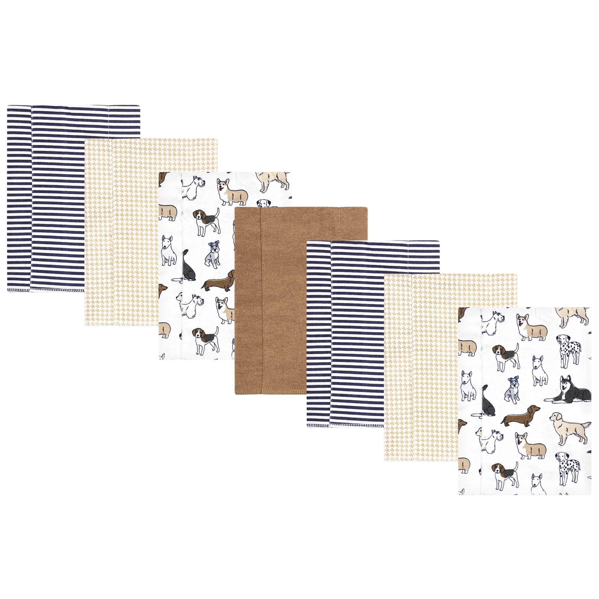 Hudson Baby Infant Boy Flannel Burp Cloth 7pk, Handsome Dogs, One Size - Handsome Dogs 7 Pack - One Size