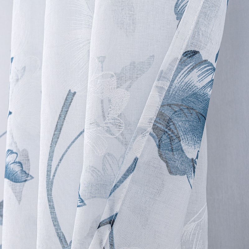 Ellie Floral Sheer Window Curtain Panel 84 inch or 95 inch