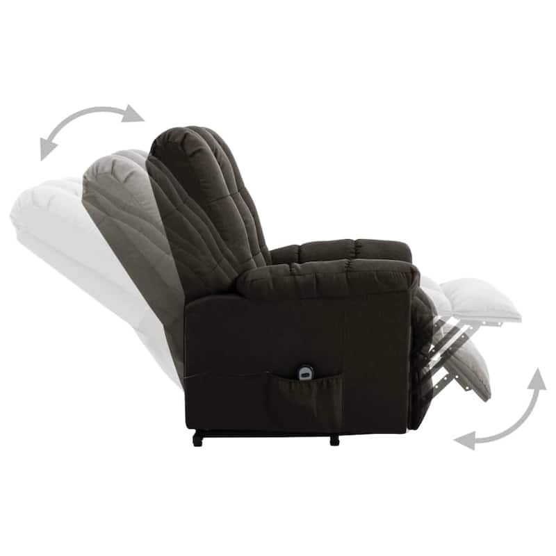 vidaXL Power Lift Recliner Dark Brown Fabric - 29.9" x 36.2" x 40.2"