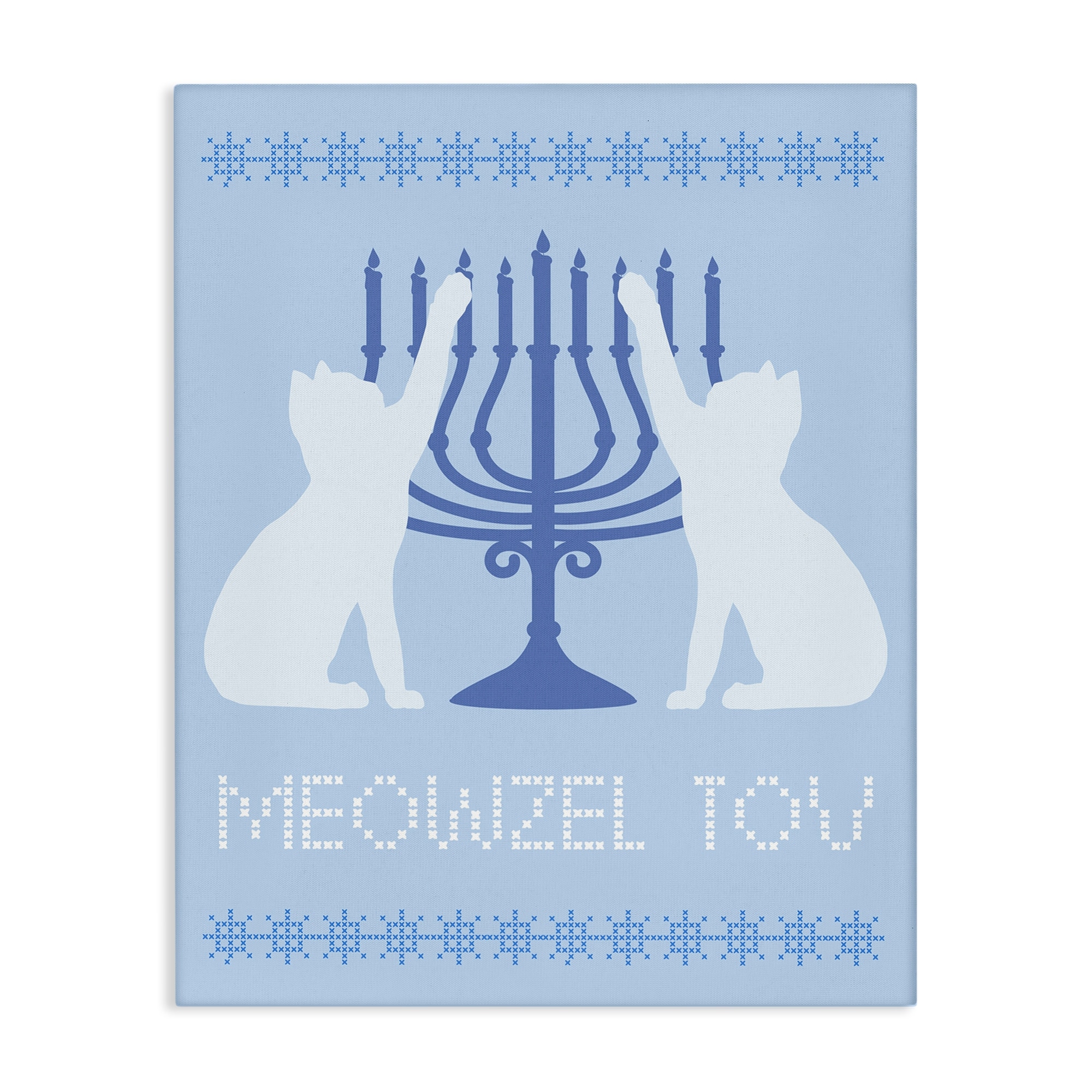 Stupell Meowzel Tov Hanukkah Cats Canvas Wall Art Design By Lil' Rue