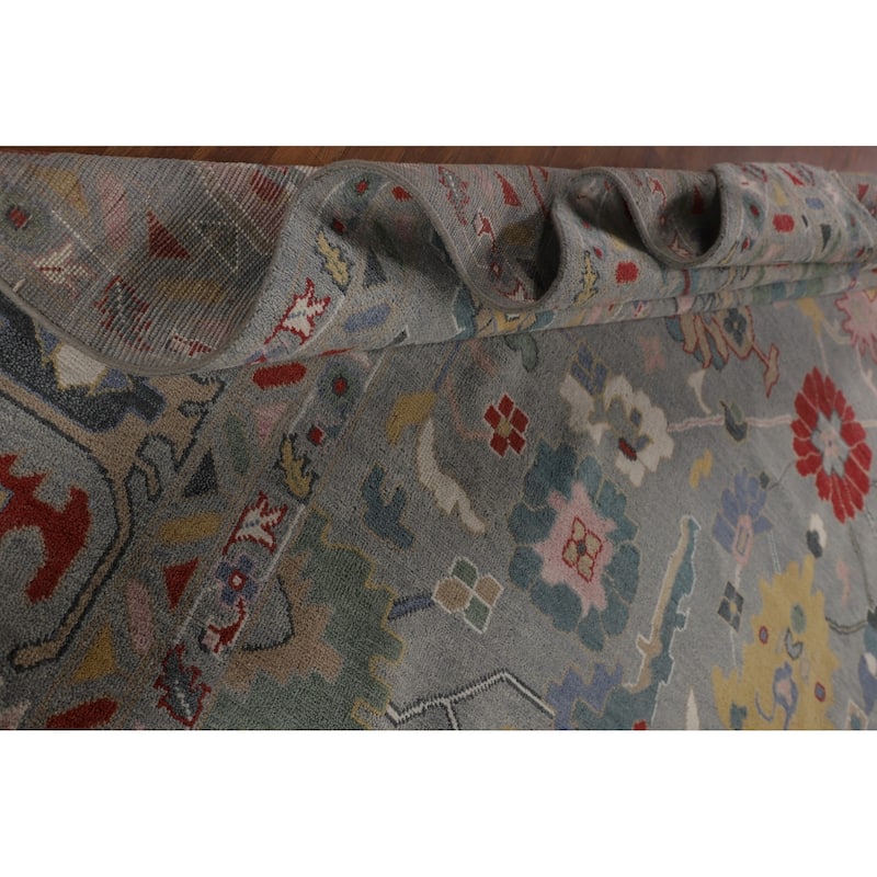 Floral Oushak Oriental Large Area Rug Handmade Wool Carpet - 12'2"x 14'9"