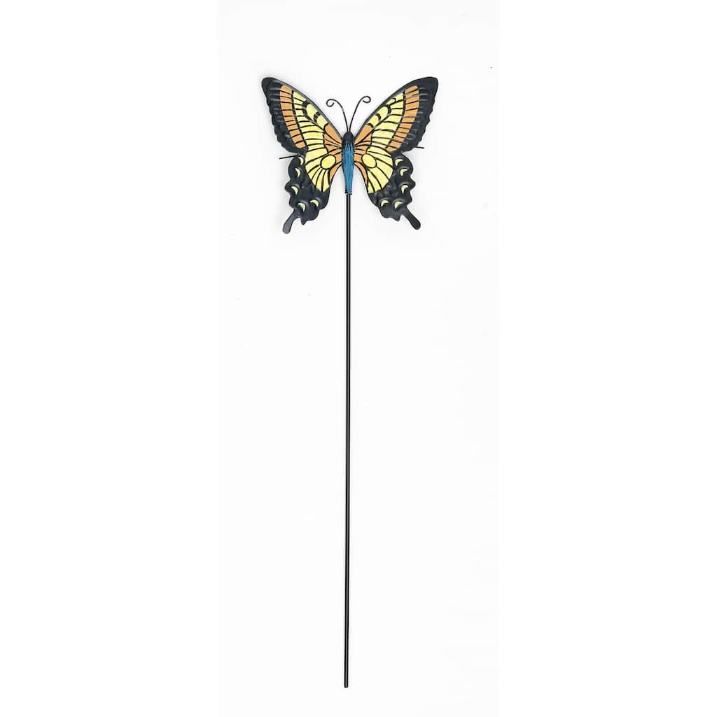 21" Metal Butterfly Garden Stick, Yellow