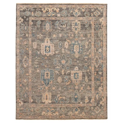 ECARPETGALLERY Hand-knotted Jules Serapi Dark Grey Wool Rug - 7'11 x 10'1
