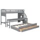 preview thumbnail 8 of 16, Twin XL Stairway Loft Bed with Twin Size Trundle, Desk and 3 Drawers, Storage