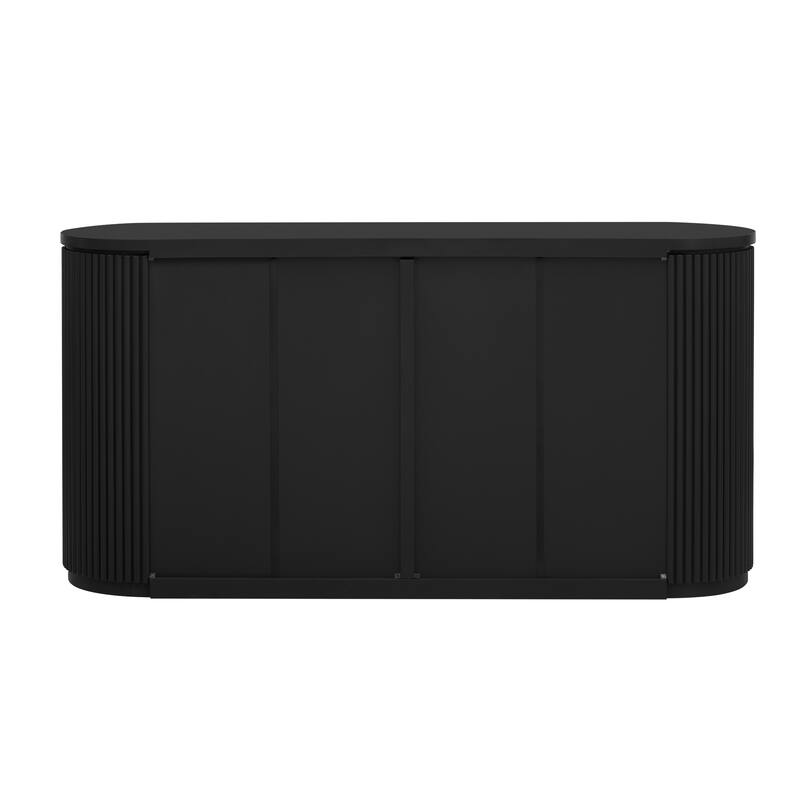 63" Black Storage Cabinet Entry Cabinet Buffet Cabinet Console Table