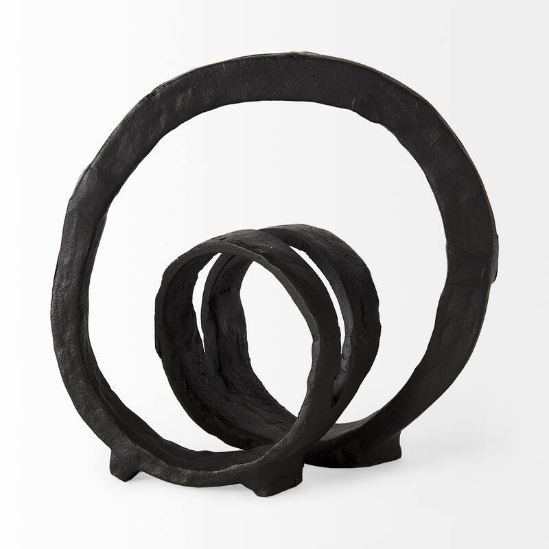 Stanislaw II Black Metal Infinite Ribbon Sculpture - 8.3"W x 4.7"D x 8.3"H