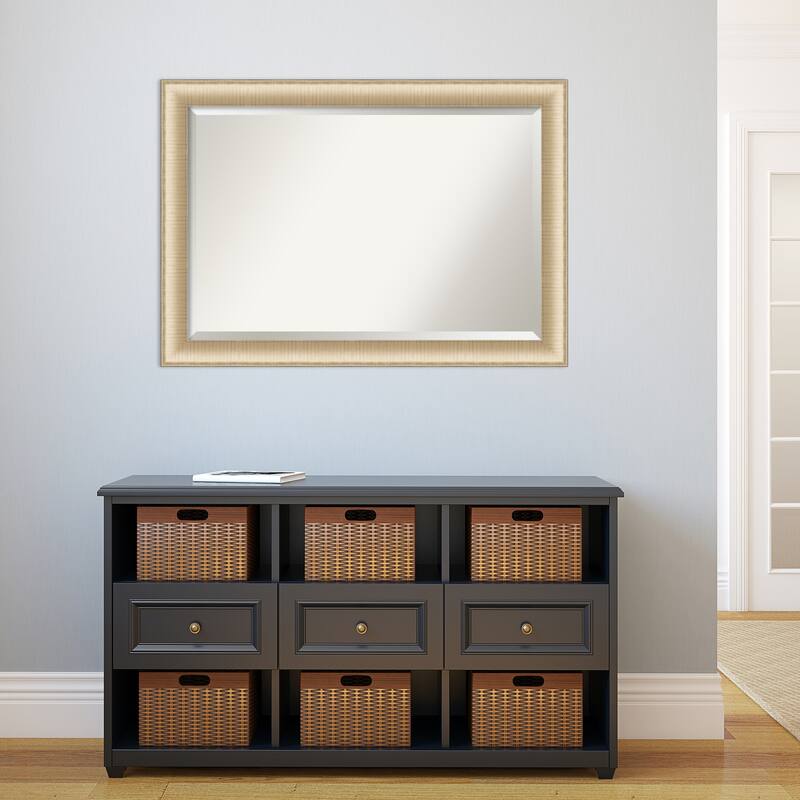 Beveled Wall Mirror - Elegant Brushed Bronze Frame